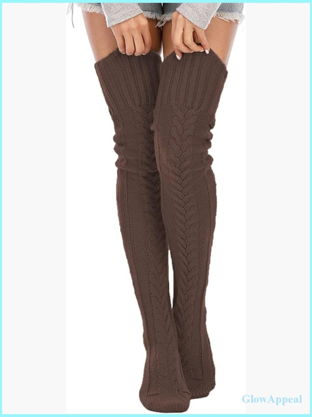 Extra Long Thigh High Boot Socks Knitted Cable Winter Leg Warmers Over Knee
